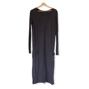 New LA Made Reed Linen Blend Duster Cardigan Gray S